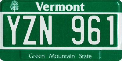 VT license plate YZN961