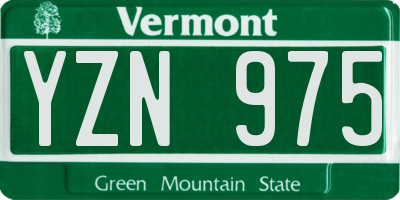 VT license plate YZN975