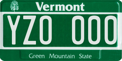 VT license plate YZO000