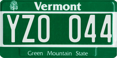 VT license plate YZO044