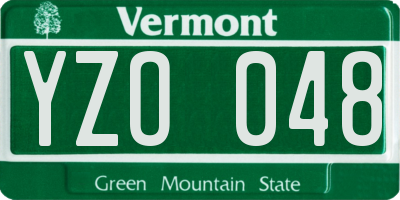 VT license plate YZO048