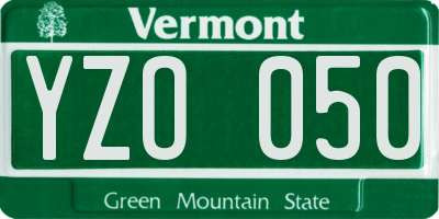 VT license plate YZO050