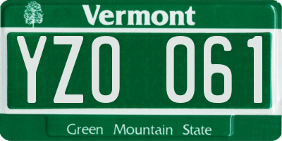 VT license plate YZO061