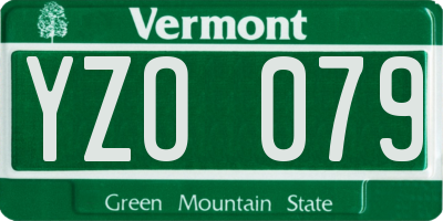 VT license plate YZO079