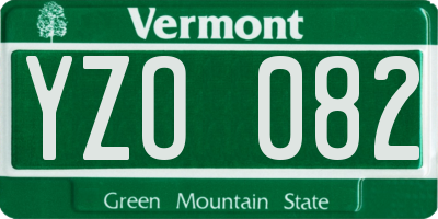 VT license plate YZO082