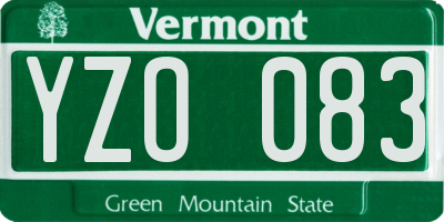 VT license plate YZO083