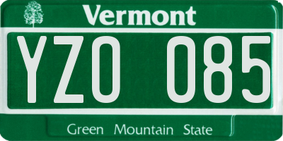 VT license plate YZO085