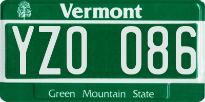 VT license plate YZO086
