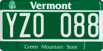 VT license plate YZO088