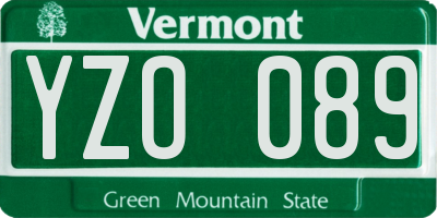 VT license plate YZO089
