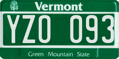 VT license plate YZO093