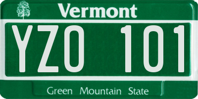 VT license plate YZO101
