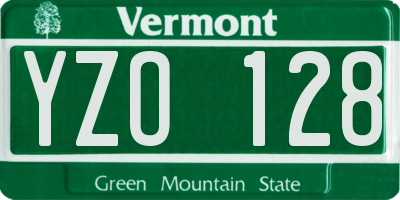 VT license plate YZO128