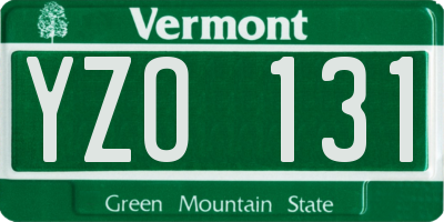 VT license plate YZO131