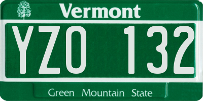 VT license plate YZO132