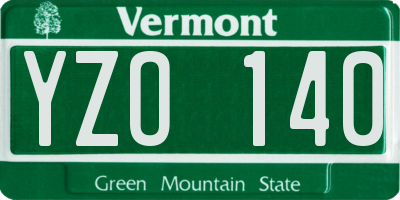 VT license plate YZO140