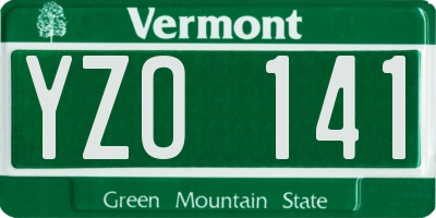 VT license plate YZO141