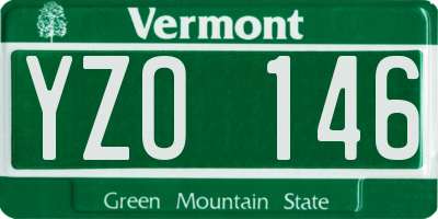 VT license plate YZO146