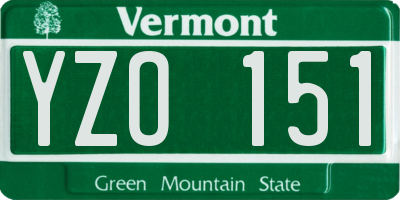 VT license plate YZO151