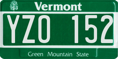 VT license plate YZO152