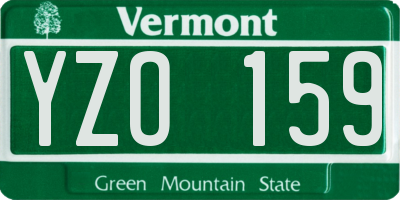 VT license plate YZO159