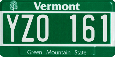 VT license plate YZO161