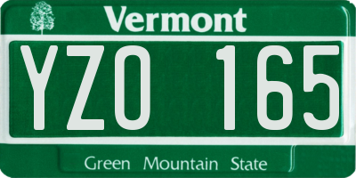VT license plate YZO165