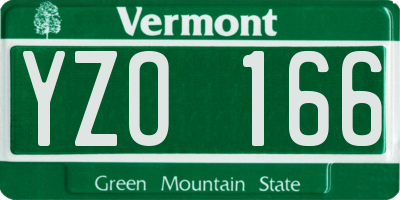 VT license plate YZO166