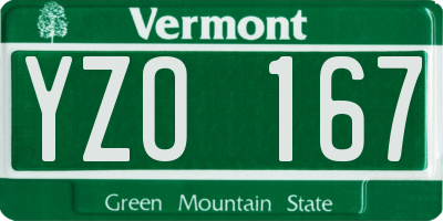VT license plate YZO167