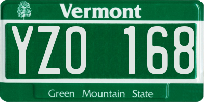 VT license plate YZO168
