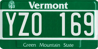 VT license plate YZO169