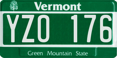 VT license plate YZO176