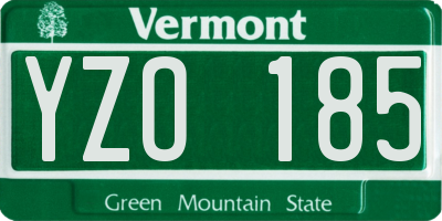 VT license plate YZO185