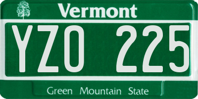 VT license plate YZO225