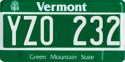 VT license plate YZO232