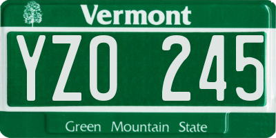 VT license plate YZO245