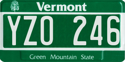 VT license plate YZO246