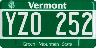 VT license plate YZO252