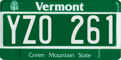 VT license plate YZO261