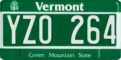 VT license plate YZO264