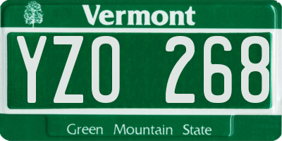VT license plate YZO268