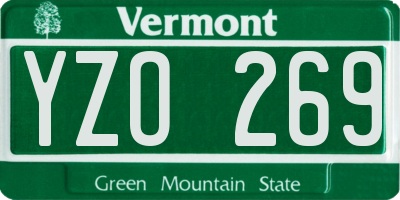 VT license plate YZO269