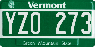 VT license plate YZO273