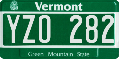 VT license plate YZO282