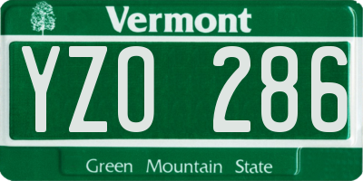 VT license plate YZO286