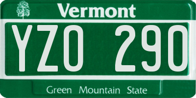 VT license plate YZO290