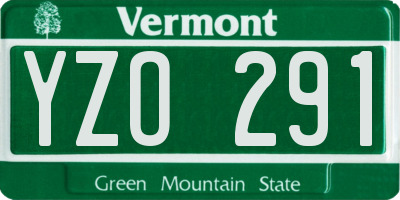 VT license plate YZO291