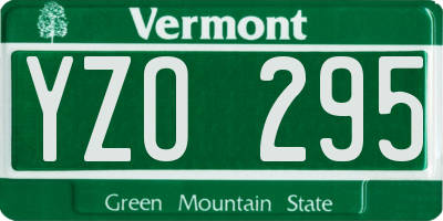 VT license plate YZO295