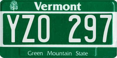 VT license plate YZO297
