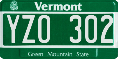 VT license plate YZO302